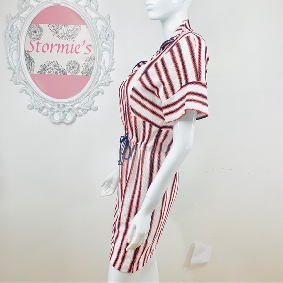 Zara WB Collection /Striped Drawstring Waist White - Picture 7 of 8